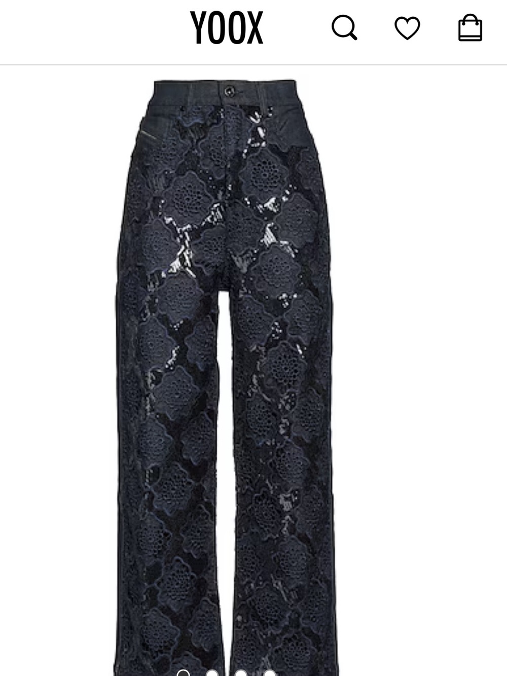 $750 Diesel Wide-Leg Lace Detail Pants - Picture 2 of 5